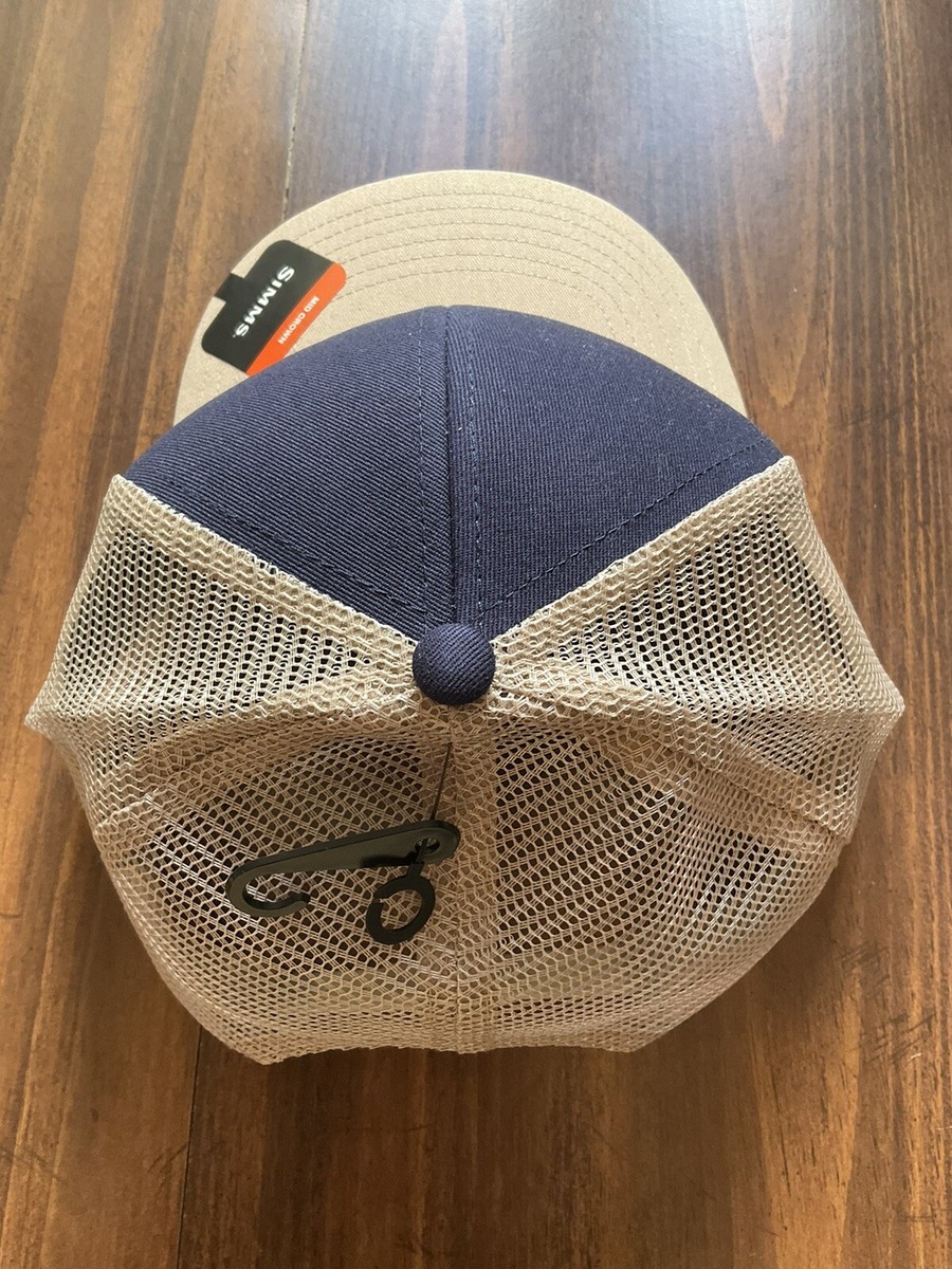 Casquette Trucker Simms Pêche - Bleu Maille - Patch Truite - Défaut Lettre 'i' Manquante