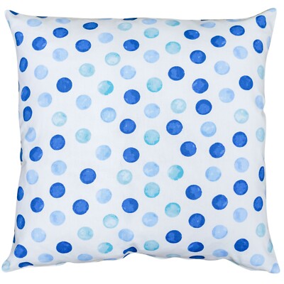 Seaside Spot extra großes Kissen. Maritimes blau & weiß gepunktetes Design. 23x23''