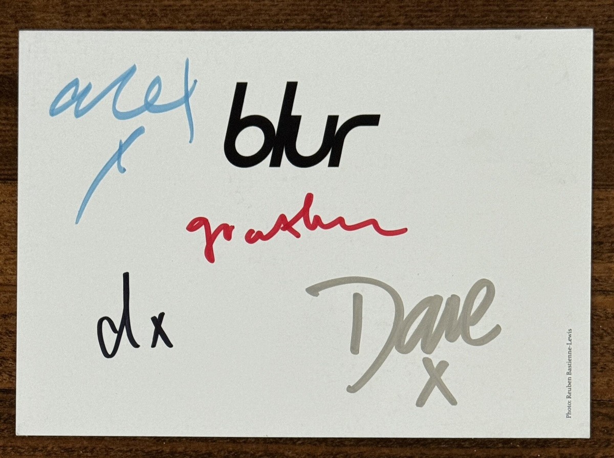 blur サイン入りCD BLUR FULL BAND SIGNED AUTOGRAPHED POSTCARD & CD BAS Beckett COA