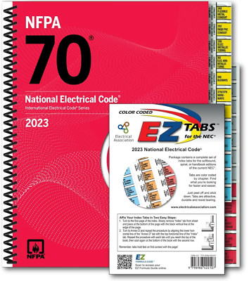 Nec 2023 National electrical code 2023 edition spiral bound with index Tab