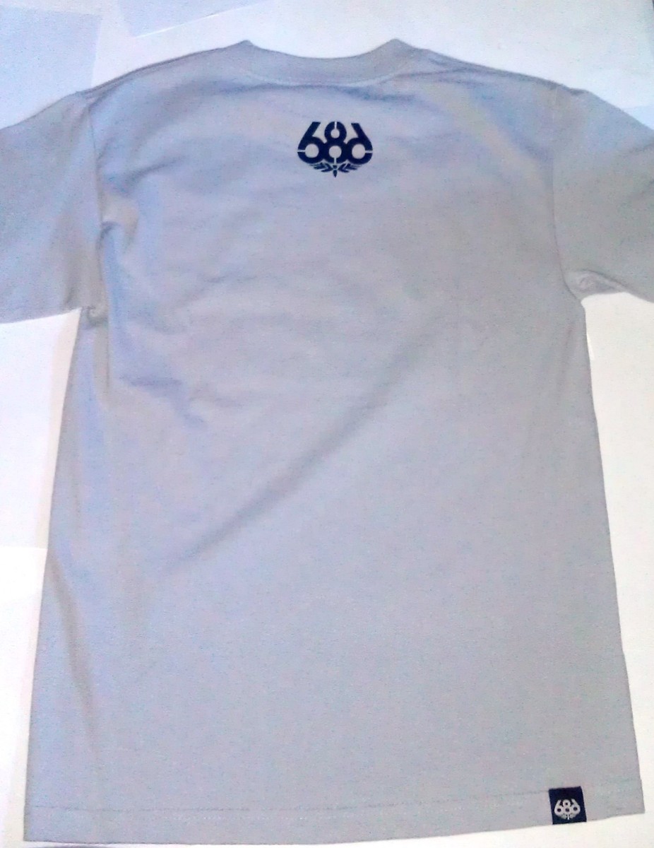Men's Six Eight Six 686 Ski Snowboard S/S T Tee Shirt Blue grey