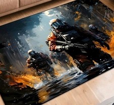 Gaming Area Rug Teen Boys Carpet, Colorful Gamepad 5ft X 3.5ft, Shooting Game