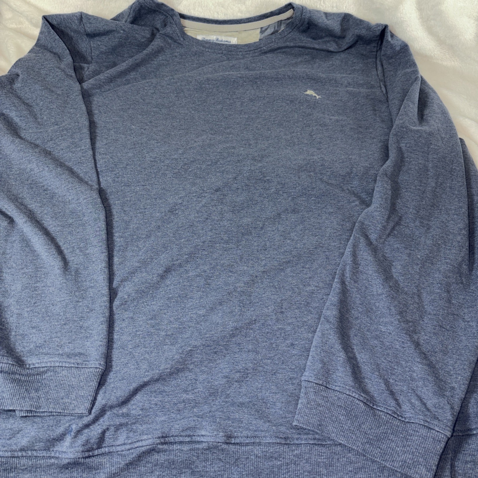 Tommy Bahama Men’s Blue French Terry Crew Neck Sweatshirt - Marlin Logo XL