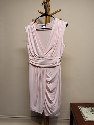 Women s Venus Pink Blush Faux Wrap Sleeveless Dress Spring Or Summer Size Small
