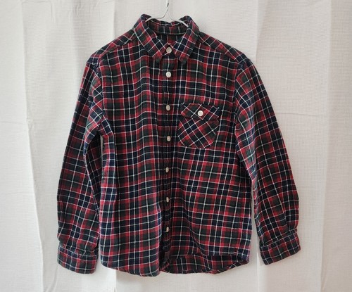 Boys Cherokee Size 6-7 Red, Blue, Green Plaid Flannel Button Up Shirt