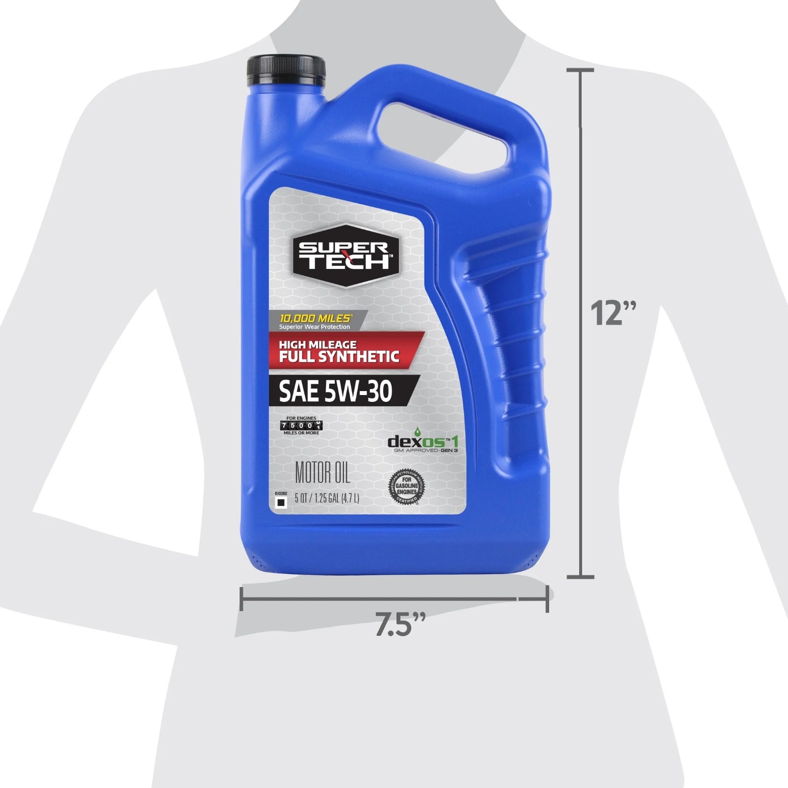 🔥2 PACK🔥Super Tech High Mileage Full Synthetic SAE 5W-30 Motor Oil, 5 Quarts