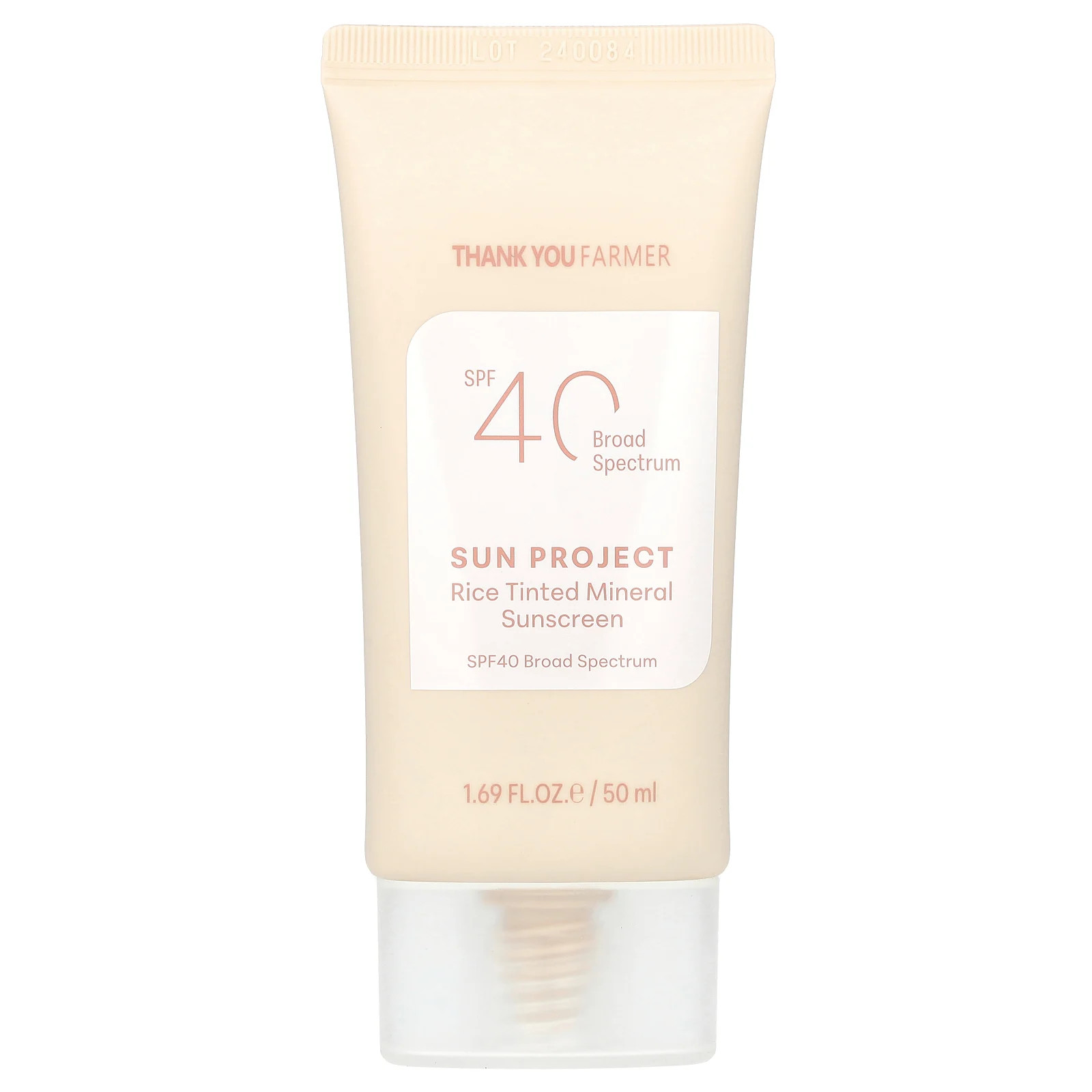 Sun Project минеральный солнцезащитный крем с рисовым оттенком SPF40 169 жидких унций 50 мл 4190₽