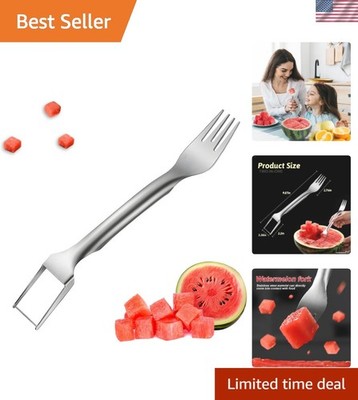 2-in-1 Ergonomic Watermelon Slicer & Fork - Stainless Steel Kitchen Gadget