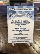 BRYCE ELDRIDGE 2026 Bowman Chrome Rookie Auto Orange # /25 Redemption SSP!