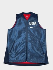 Blue Nike Team USA Basketball Vest Zipper Men's Size M Medium