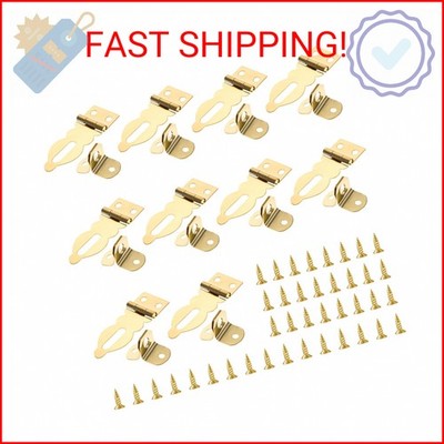 10 Pcs Mini Padlock Hasp Decorative Hasps Gold Metal Latch with Screws for Woode