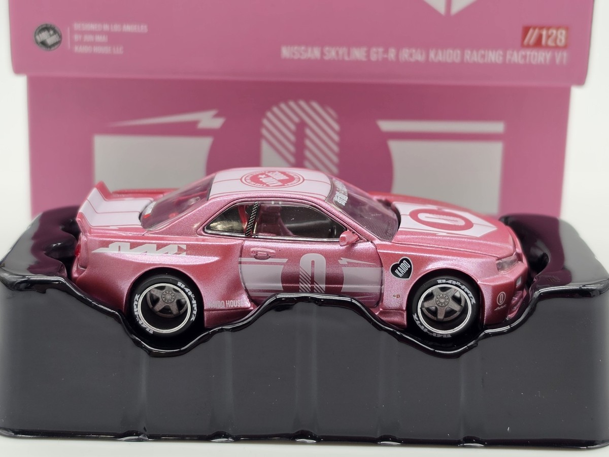 KAIDO HOUSE 1:64 PINK NISSAN SKYLINE GT-R R34 KAIDO RACING V1 OPEN