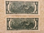 💎 Lot Of 2- 1976 Two Dollar Bills - Uncirculated - Sequential Serial Numbers — photo 2