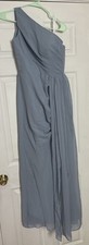 BXZ Women's Long Goddess Formal Evening Gown Bridesmaid Wedding Size 2 Blue