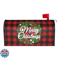 Merry Christmas Mailbox Covers Magnetic Standard Size 18 X 21 Winter Xmas Wre