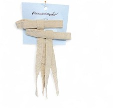Free People Lovely Bow Set of 2 Beige Linen-Look Long Tail Hair Clips NEW