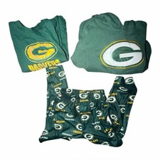 GREEN BAY PACKERS Boys 5/6 3pc LOT T-Shirt Hoodie Flannel PJ Sleep Pants NFL