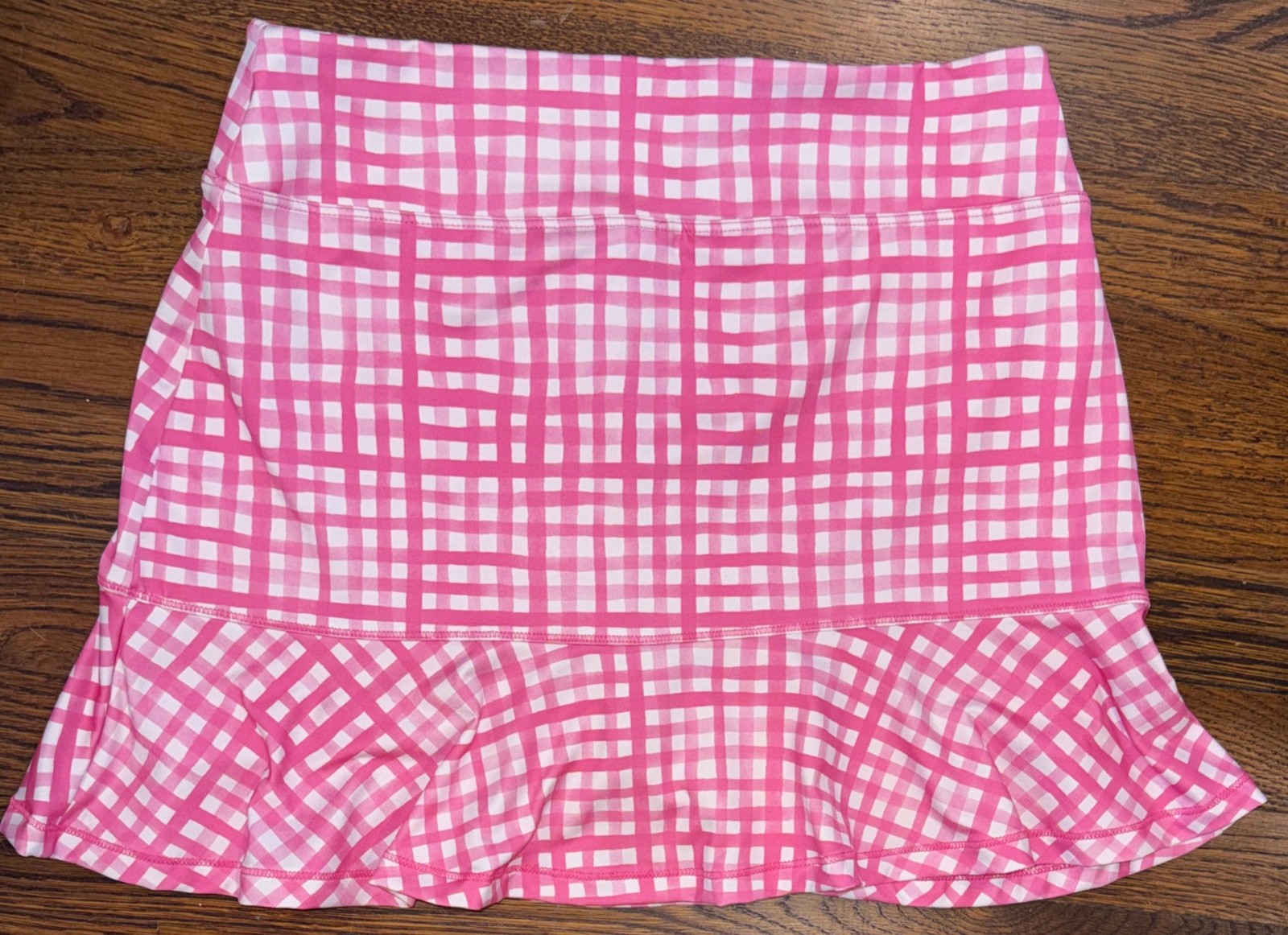 Vineyard Vines Performance Pink Gingham Skort Ski… - image 1