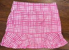 Vineyard Vines Performance Pink Gingham Skort Skirt Size Extra Small