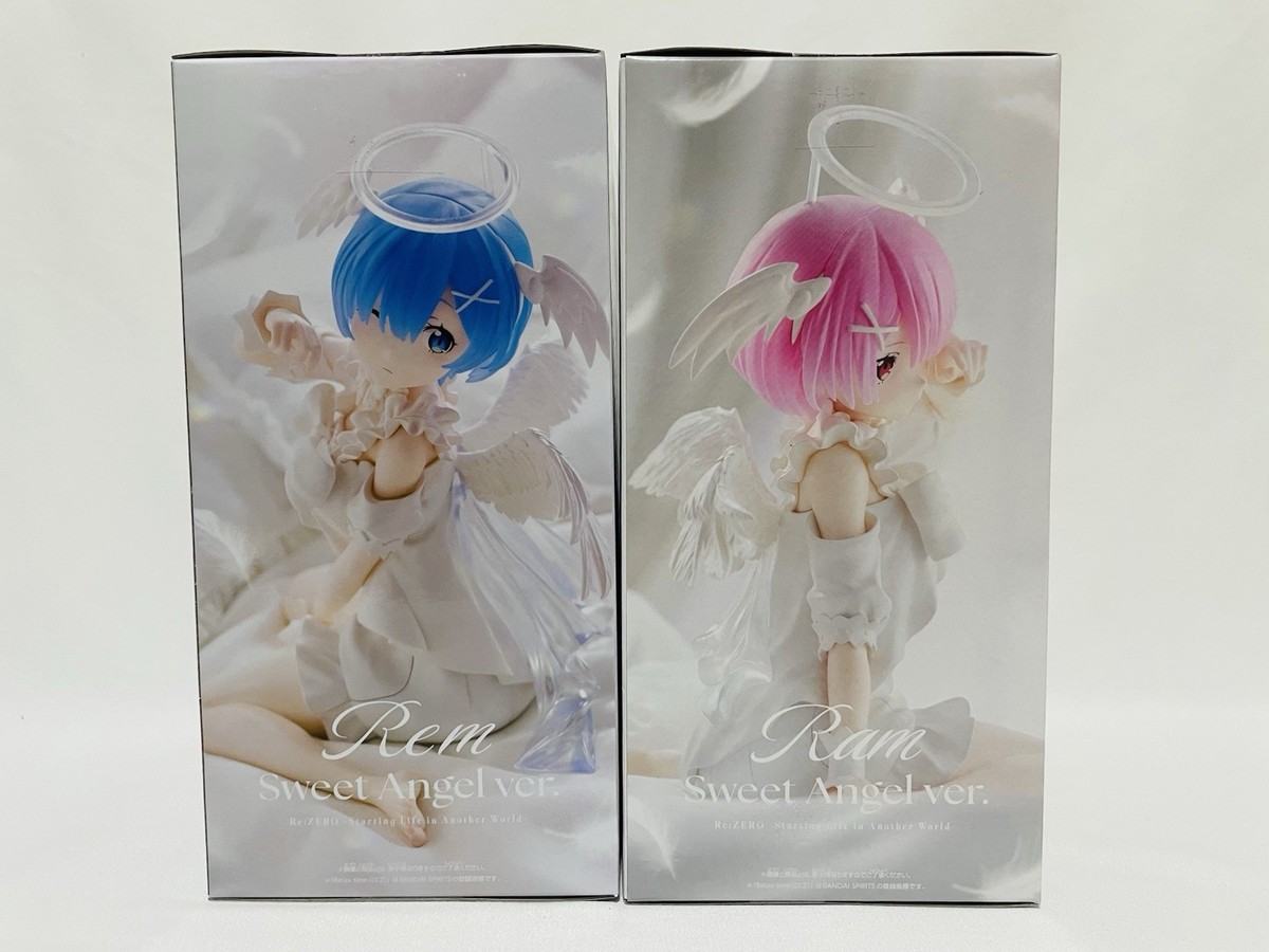Re:Zero Relax time Rem Ram Sweet Angel ver. Figure SET NEW Japan