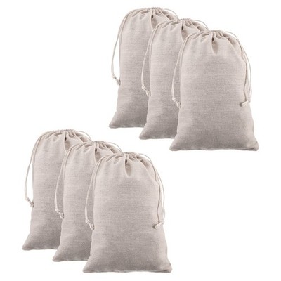 12 Aufbewahrungstaschen Baumwolle 7,9''x11,8'' für beige mit Kordelzug