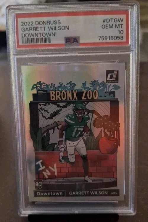 2022 Panini Donruss - Downtown! Garrett Wilson #DT-GW (RC) PSA GEM MT 10