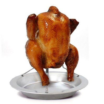 Chicken Turkey Roaster For BBQ Grill Oven Rack for stand Holder Tray Stainless
