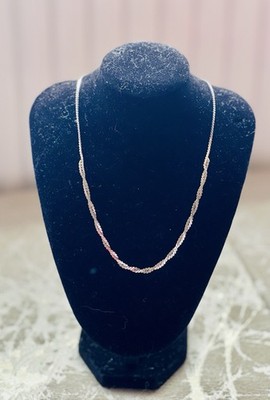 Vintage Sterling Silber 925 gedrehte Serpentin Kette Halskette 16 6g Choker Italy