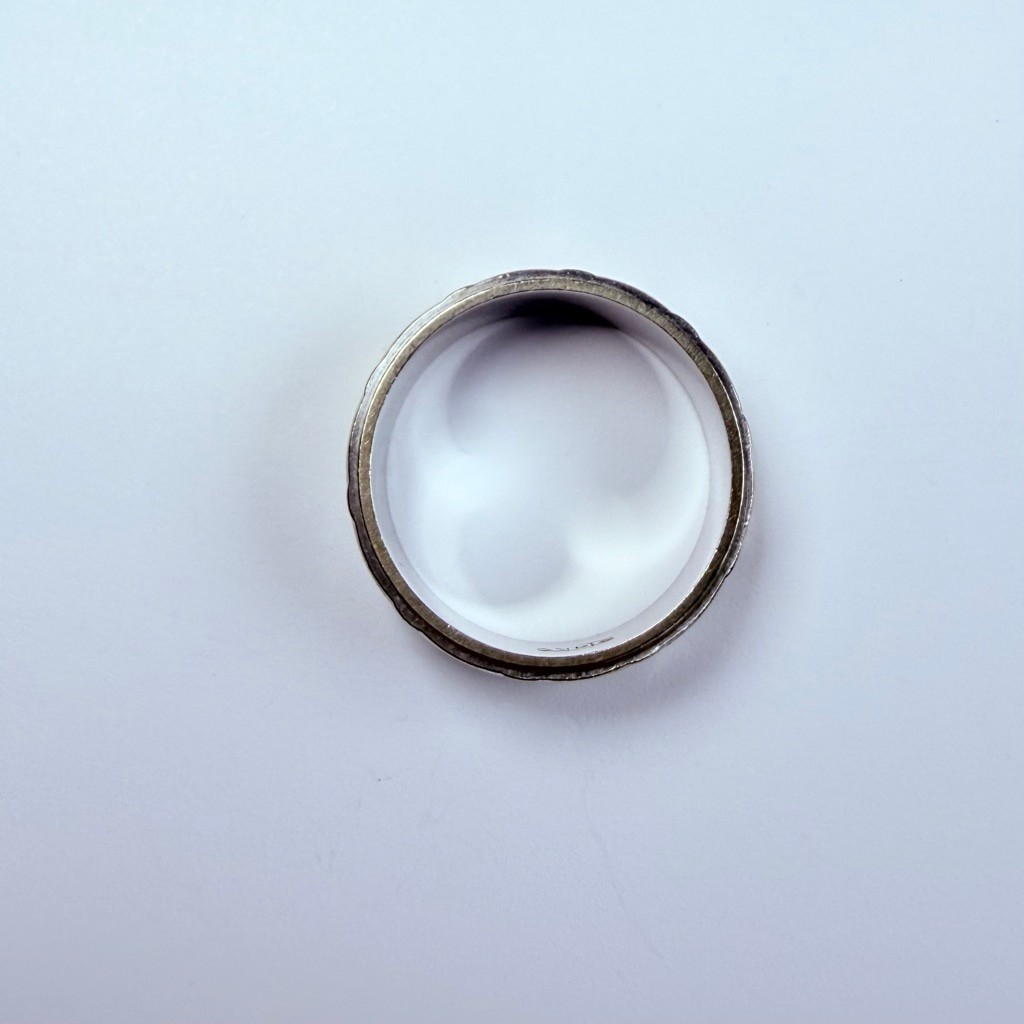 14K Solid White Gold Diamond Etched Pattern 5.75M… - image 9