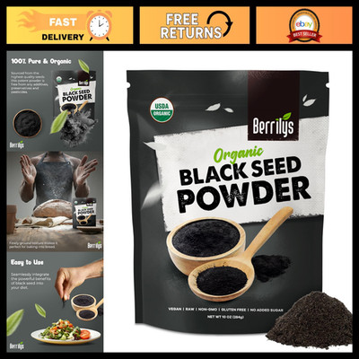 Organic Black Seed Powder - Nigella Sativa, Ground Kalonji for Baking, Cooking,