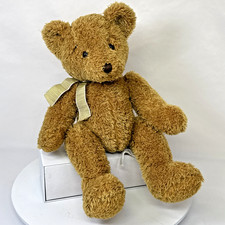 Animal Alley Brown Teddy Bear Soft Plush Stuffed Animal 2000 Tan Bow Sewn Nose