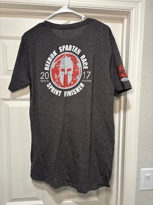 Reebok Spartan Race Sprint Finisher  Gray Mens T-Shirt Size XL