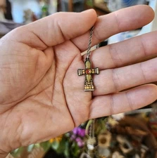 Ayala Bar Women’s Pendant Necklace Chain Faceted Crystal Glass Bead Cross 16-20”