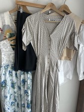 Lot 6 Vintage Womens Clothing 60s - 90s Blouse Skirts Dress Sweater Jacket