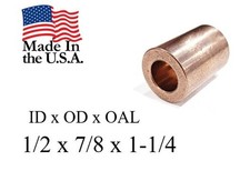 1pc, Bronze Bushing 1/2 x 7/8 x 1-1/4 Made In USA Sleeve Bearing
