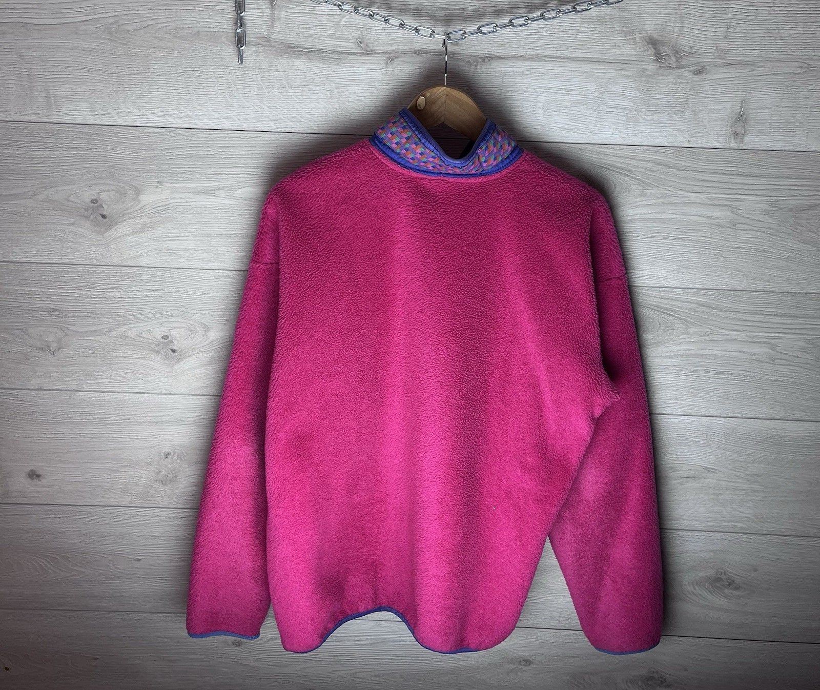 VTG 90s HELLY HANSON RARE ARHIVE SHERPA RED ZIP Y2K With logo HH Size M 🇺🇸 image 9