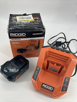 #ad RIDGID 18V 4.0 Ah MAX Output Starter Kit with Rapid Charger AC9840 $59.95