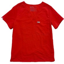 FIGS Catarina Scrub Top Pop Red Short Sleeve Medical Womens S FW1000 PO 1785