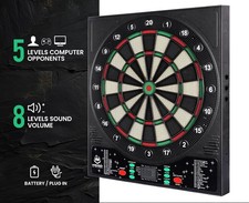 LED Display Automatic Scoring Dartboard Sets with 12 Darts 100 Soft Tips