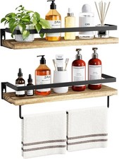 Bathroom Shelves W/ Towel Bar Floating Shelves Wall Shelves Bathroom/Living