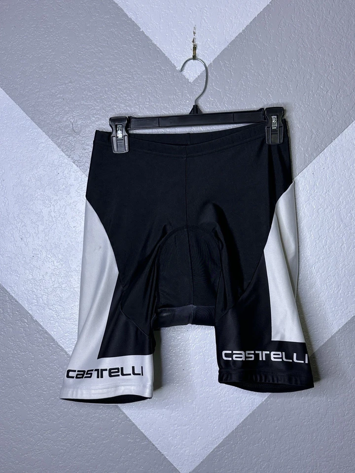 Pantalones Cortos de Ciclismo Castelli Blanco y Negro Acolchados Para Hombre XL Rendimiento Ciclismo LEER Foto 2 de 4