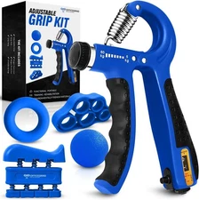 Grip Strength Trainer Kit with Finger Exerciser, Stretcher, Forearm... 