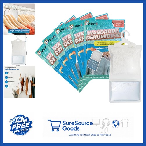 Wardrobe Dehumidifier 5 Pack 210g Moisture Absorbers for Home and Vehicle