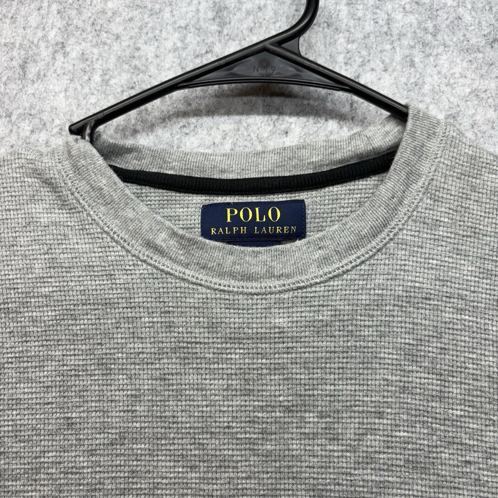 Polo Ralph Lauren taglia M girocollo camicia termica grigio nero logo pony