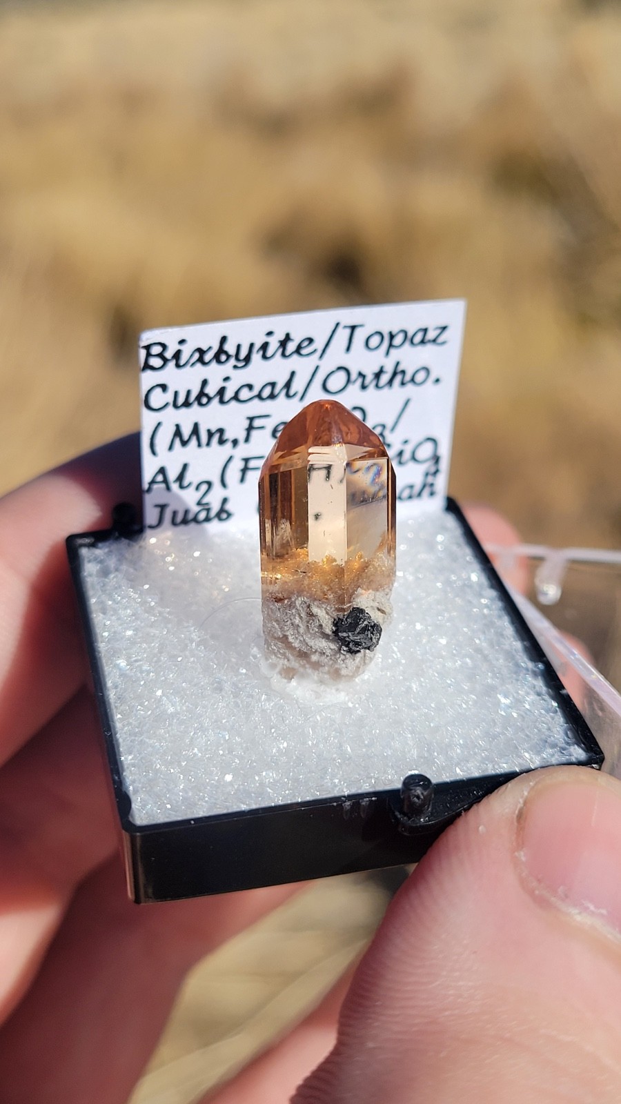 Topaz Crystal with Bixbyite from the Thomas Range in Juab County, Utah