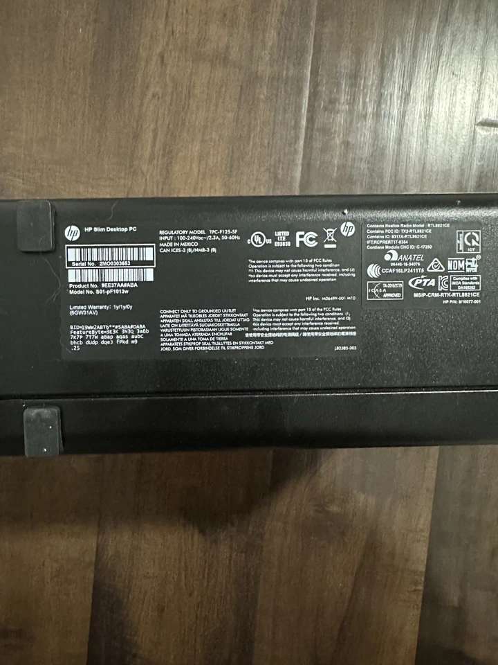 PC de escritorio HP Slim S01-PF1013W modelo TPC-F125-SF - usada sin cables Foto 4 de 4