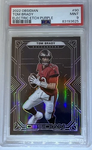 2022 Panini Obsidian #90 Tom Brady Electric Etch Purple PSA 9 #1/100