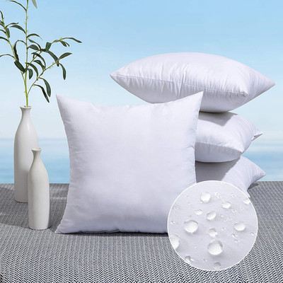 18x18 Outdoor Pillow Inserts Pack of 4 Water Resistant Square Stuffers