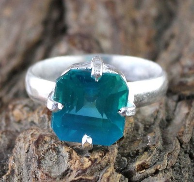 Natural Bluish Green Grandidierit 12.55 Ct Oktagon Damenring AGI Silber 925