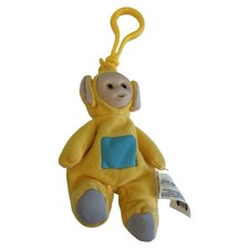 Vintage Teletubbies Yellow Laa-Laa Plush Clip On Keychain 1999 Burger King